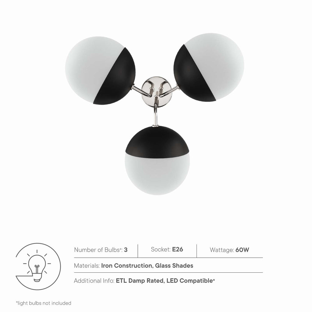 Stellar 3-Light Semi-Flush Ceiling Light by Modway