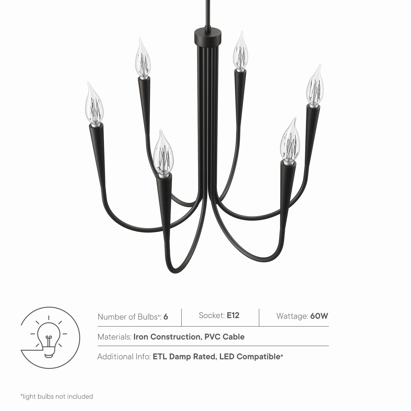 Penrose 6-Light Chandelier by Modway
