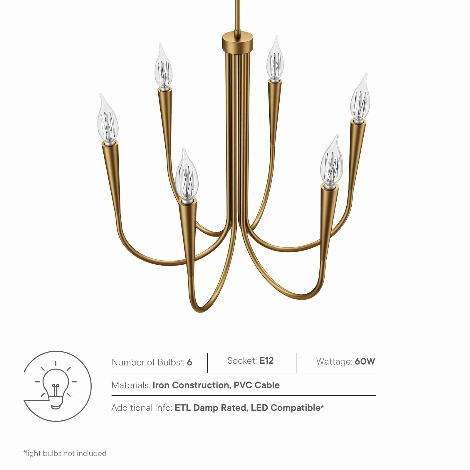 Penrose 6-Light Chandelier by Modway