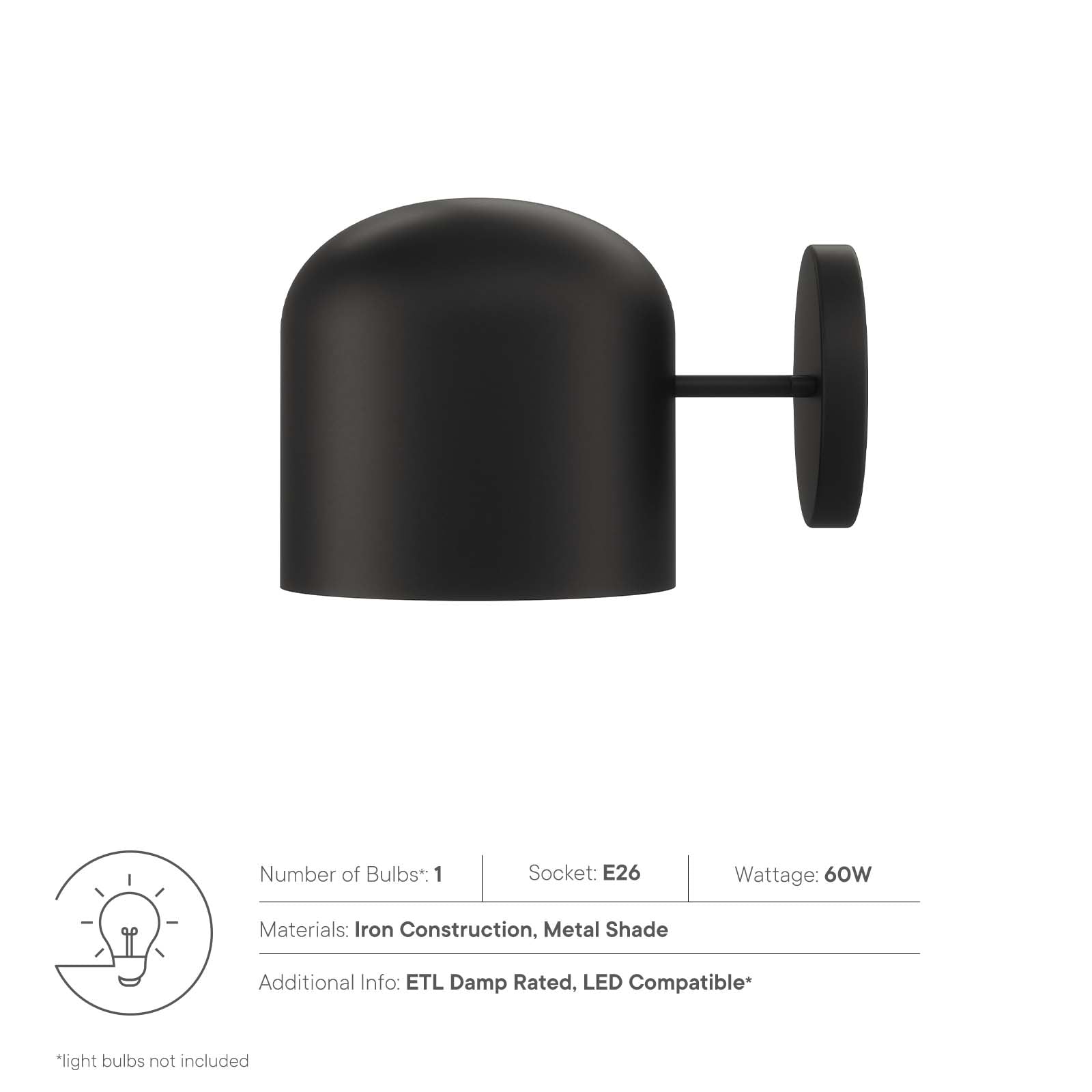 Avenue 1-Light Wall Sconce by Modway