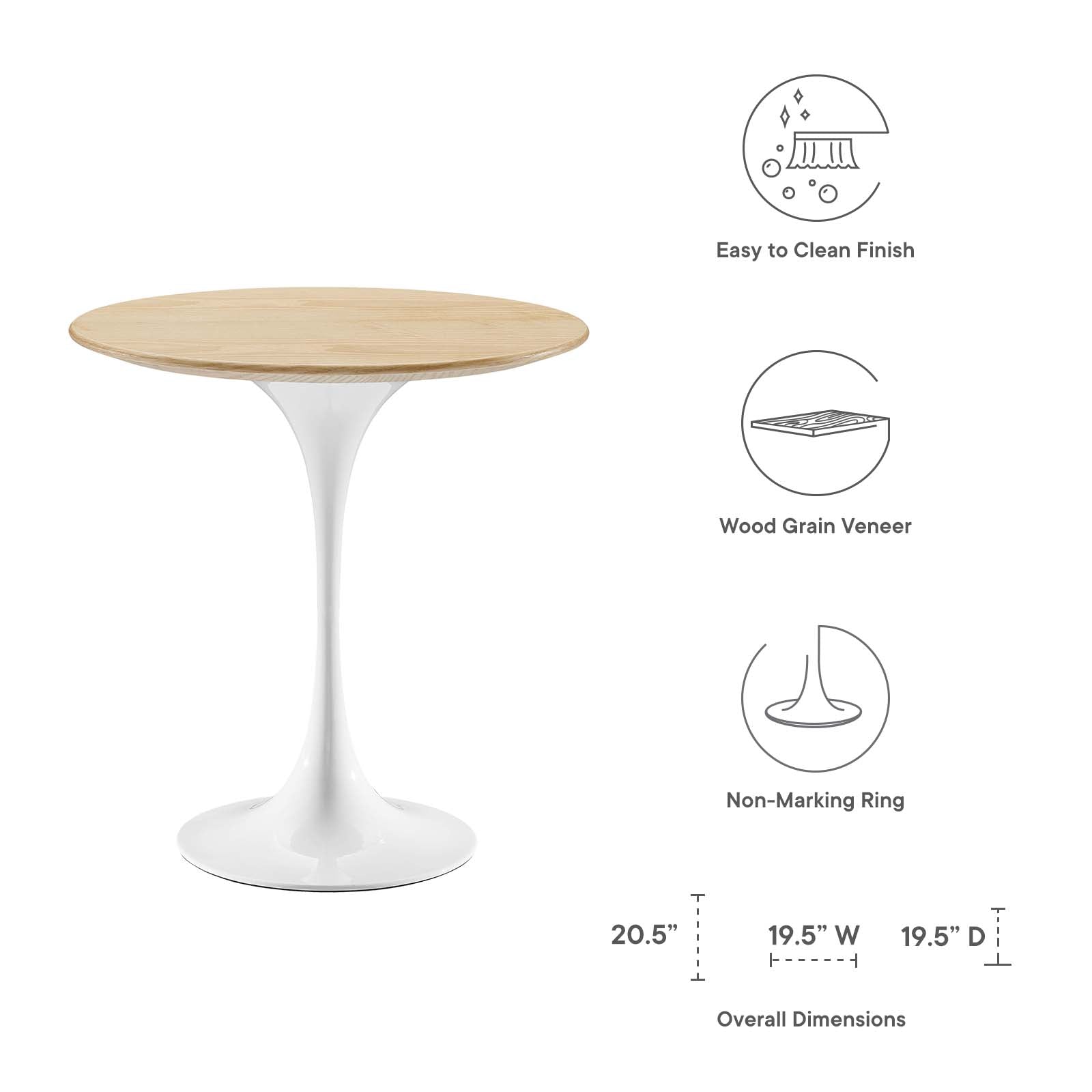 Lippa 20" Round Wood Side Table by Modway