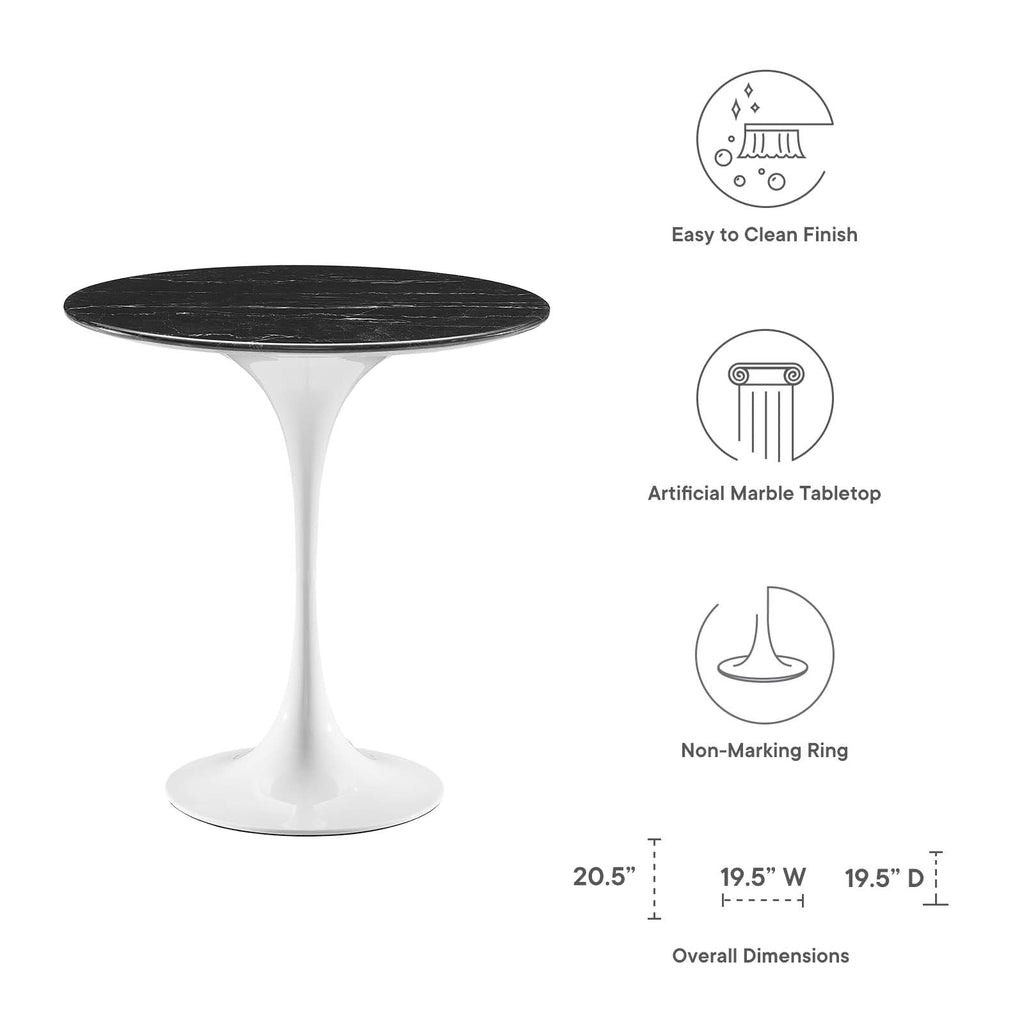 Lippa 20" Round Faux Marble Side Table by Modway