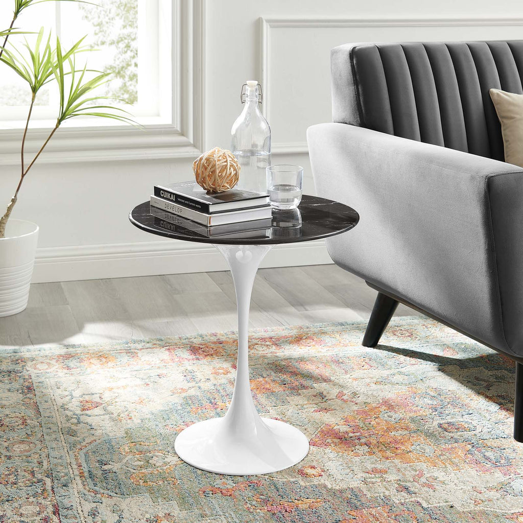 Lippa 20" Round Faux Marble Side Table by Modway