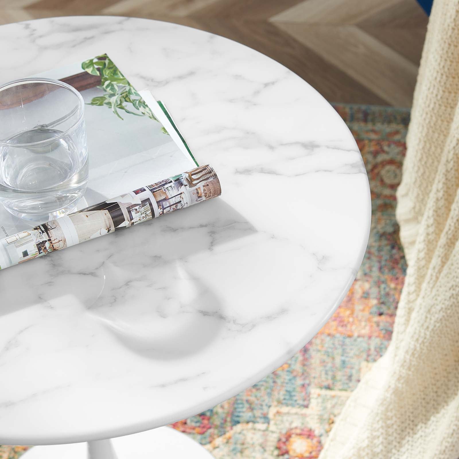 Lippa 20" Round Faux Marble Side Table by Modway