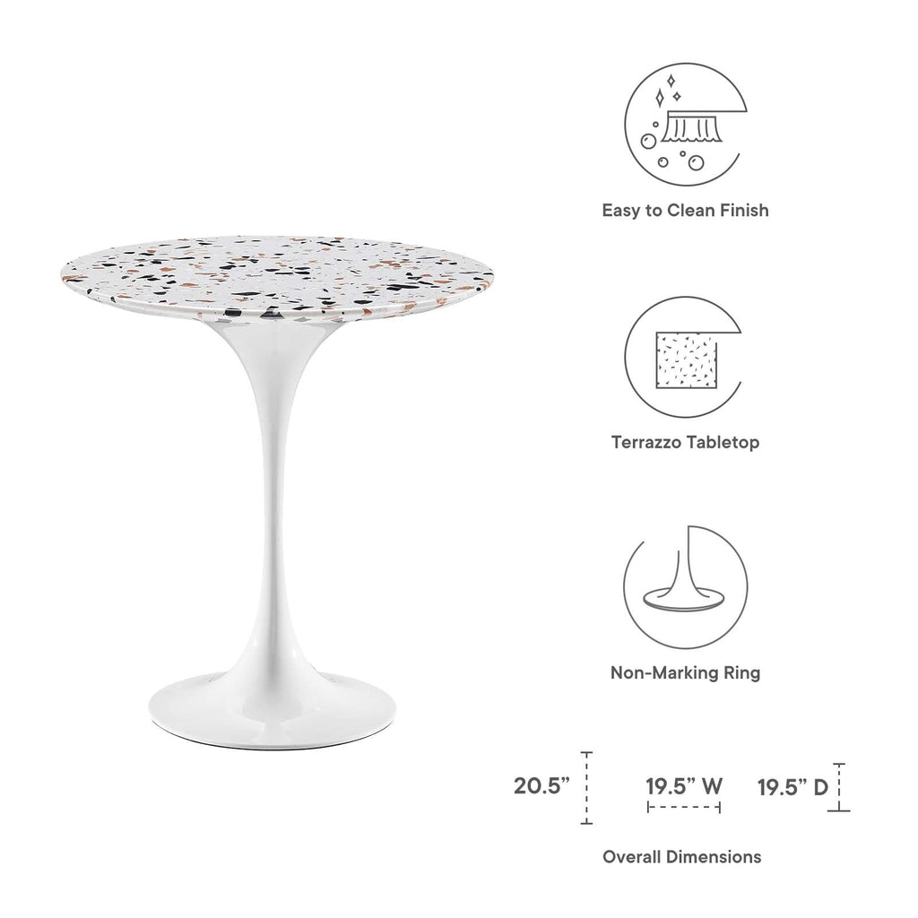 Lippa 20" Round Terrazzo Side Table by Modway