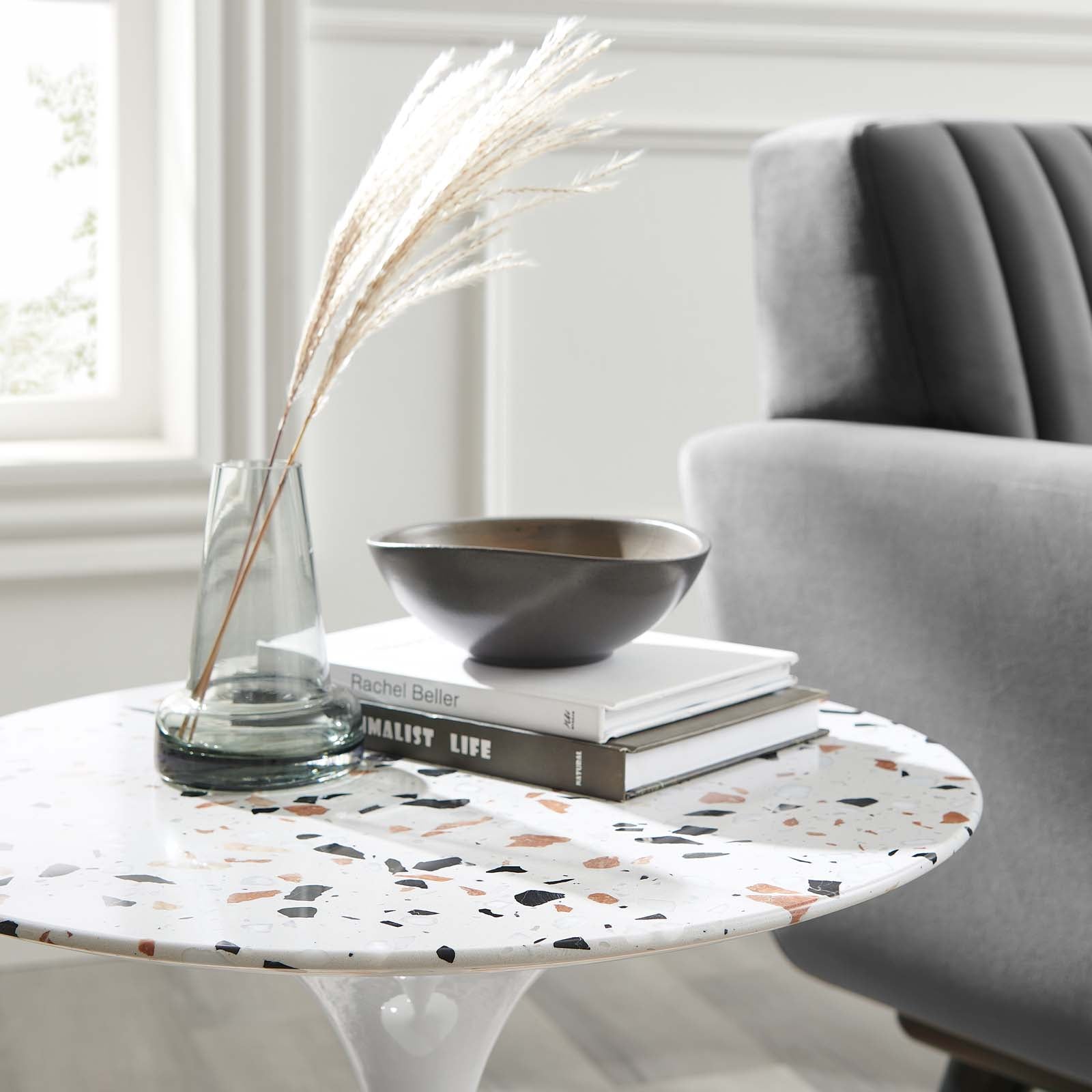 Lippa 20" Round Terrazzo Side Table by Modway