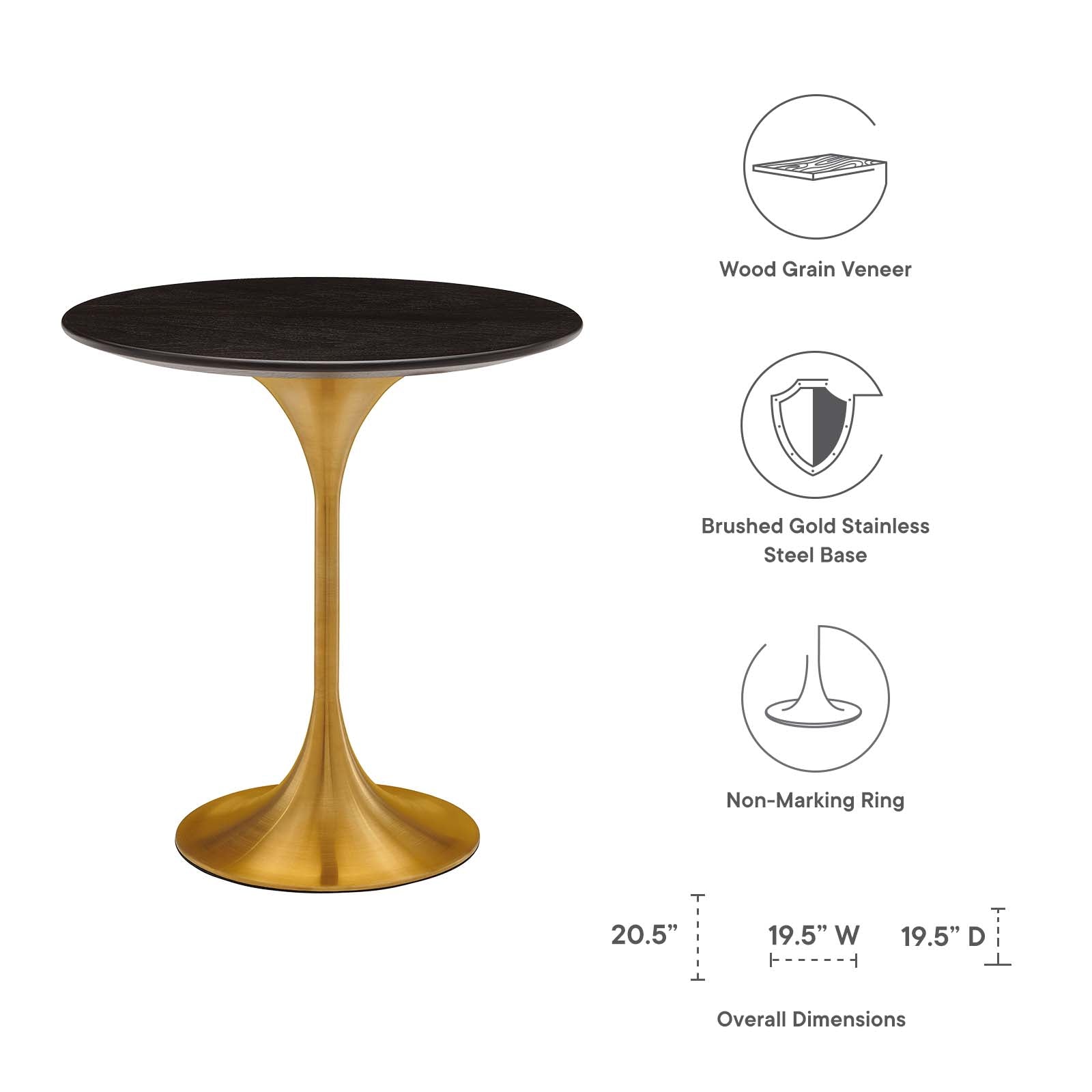 Lippa 20" Round Wood Side Table by Modway