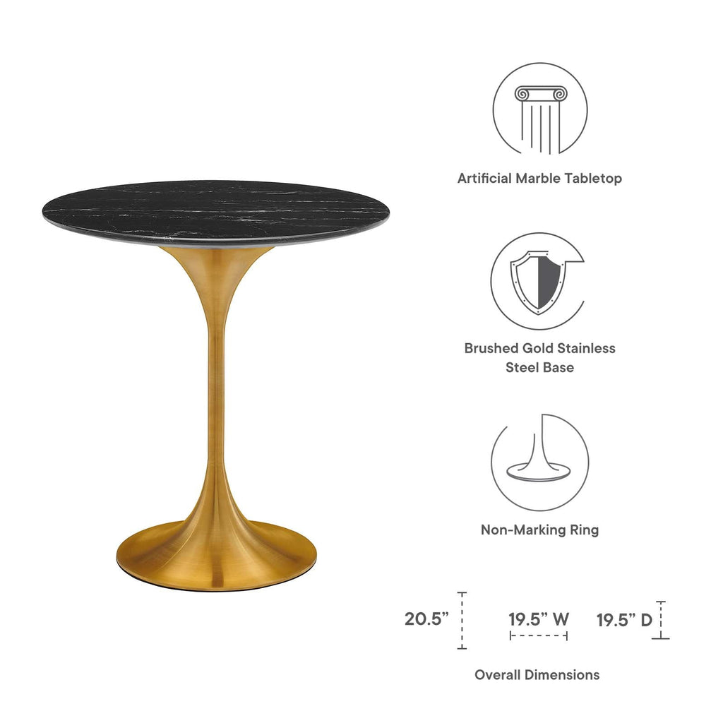 Lippa 20" Round Faux Marble Side Table by Modway