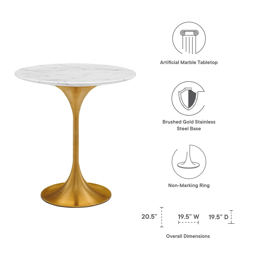 Lippa 20" Round Faux Marble Side Table by Modway