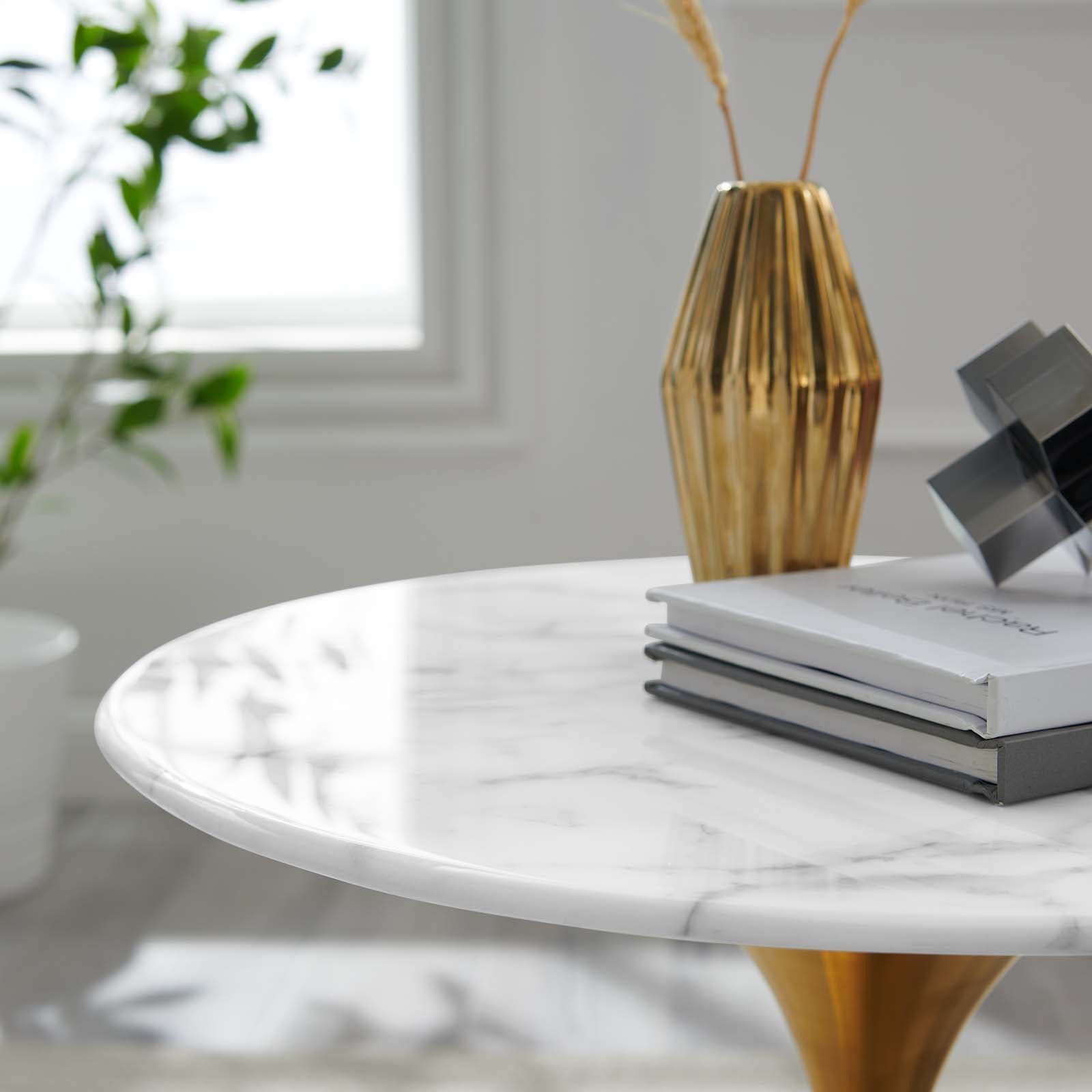 Lippa 20" Round Faux Marble Side Table by Modway