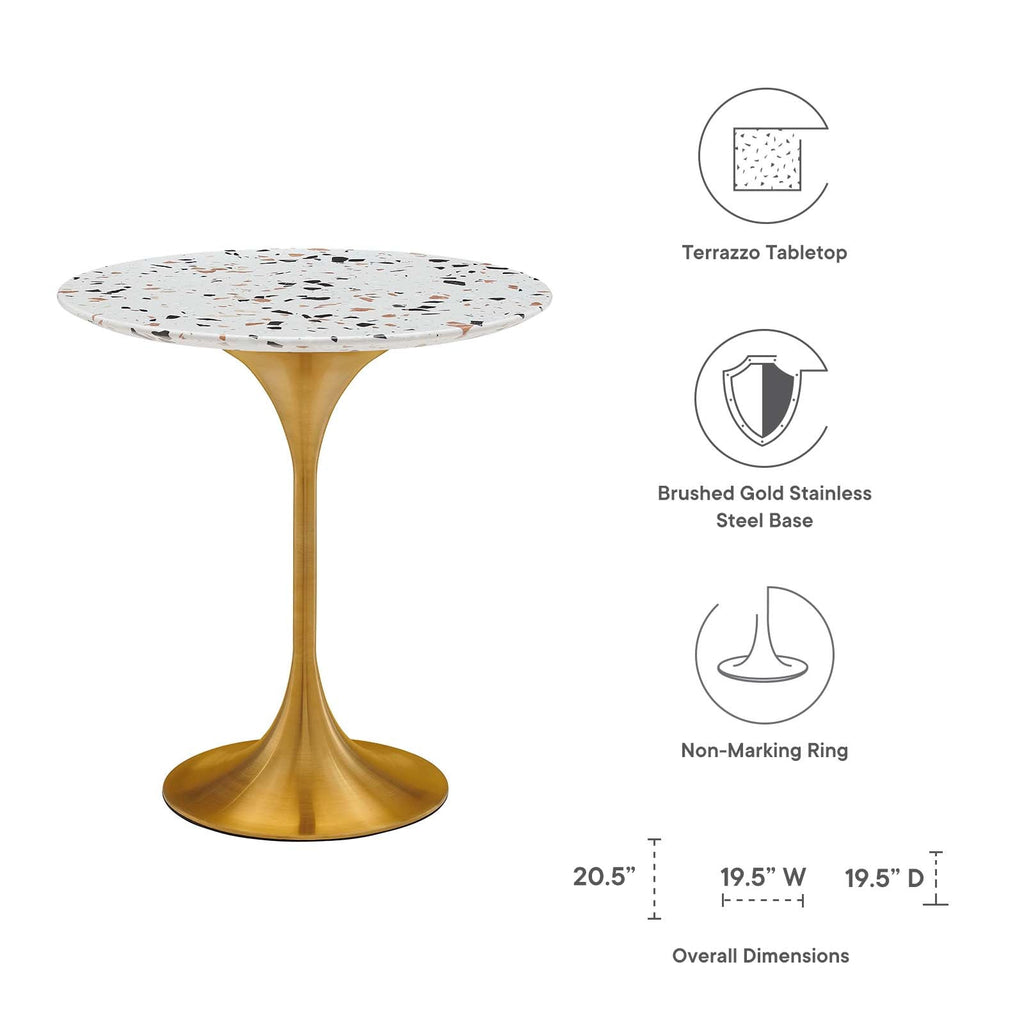 Lippa 20" Round Terrazzo Side Table by Modway