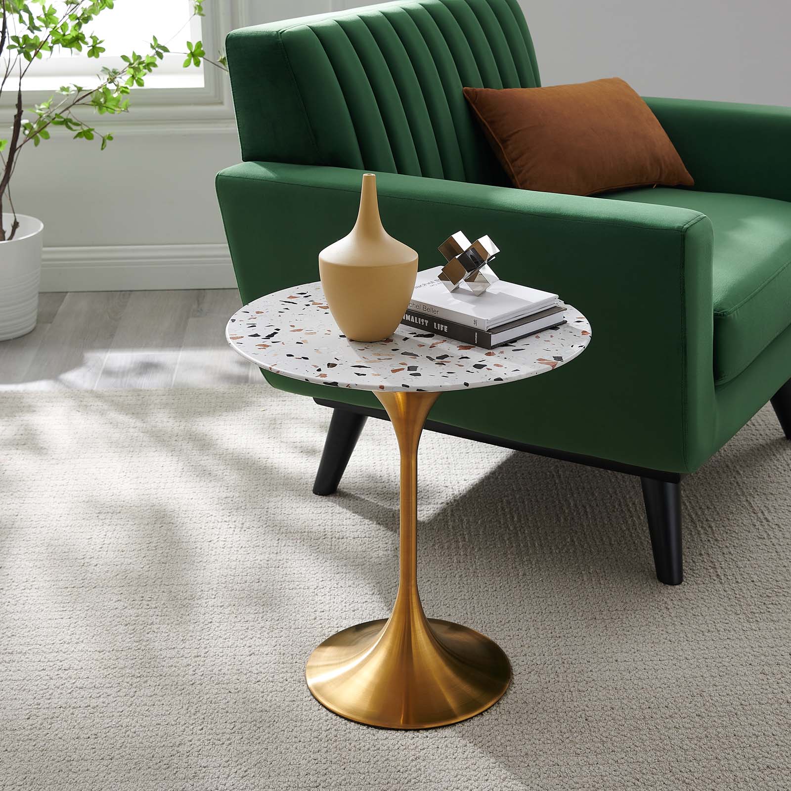 Lippa 20" Round Terrazzo Side Table by Modway