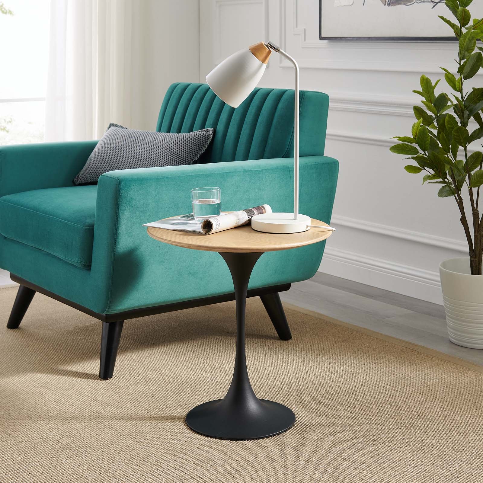 Lippa 20" Round Wood Side Table by Modway
