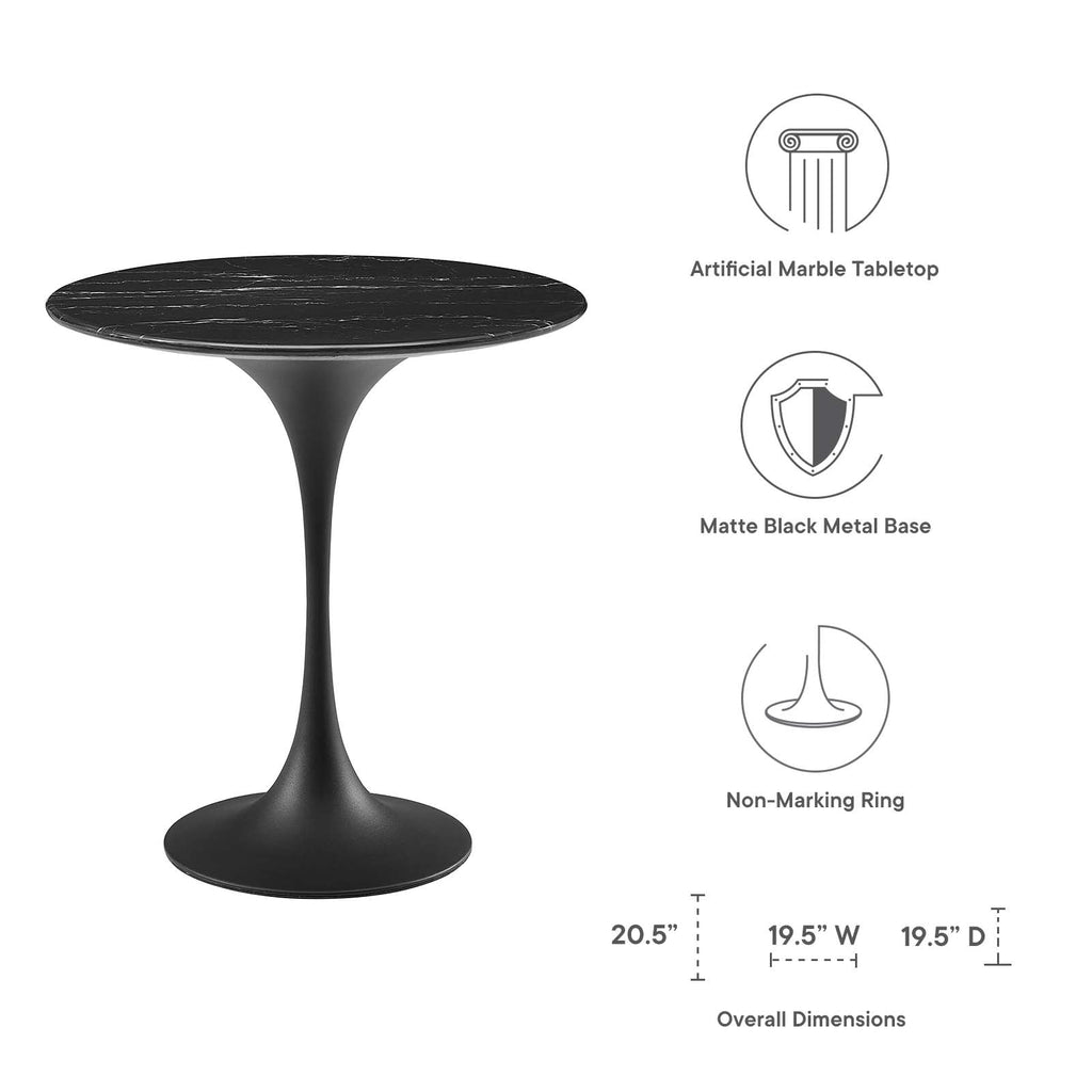 Lippa 20" Round Faux Marble Side Table by Modway