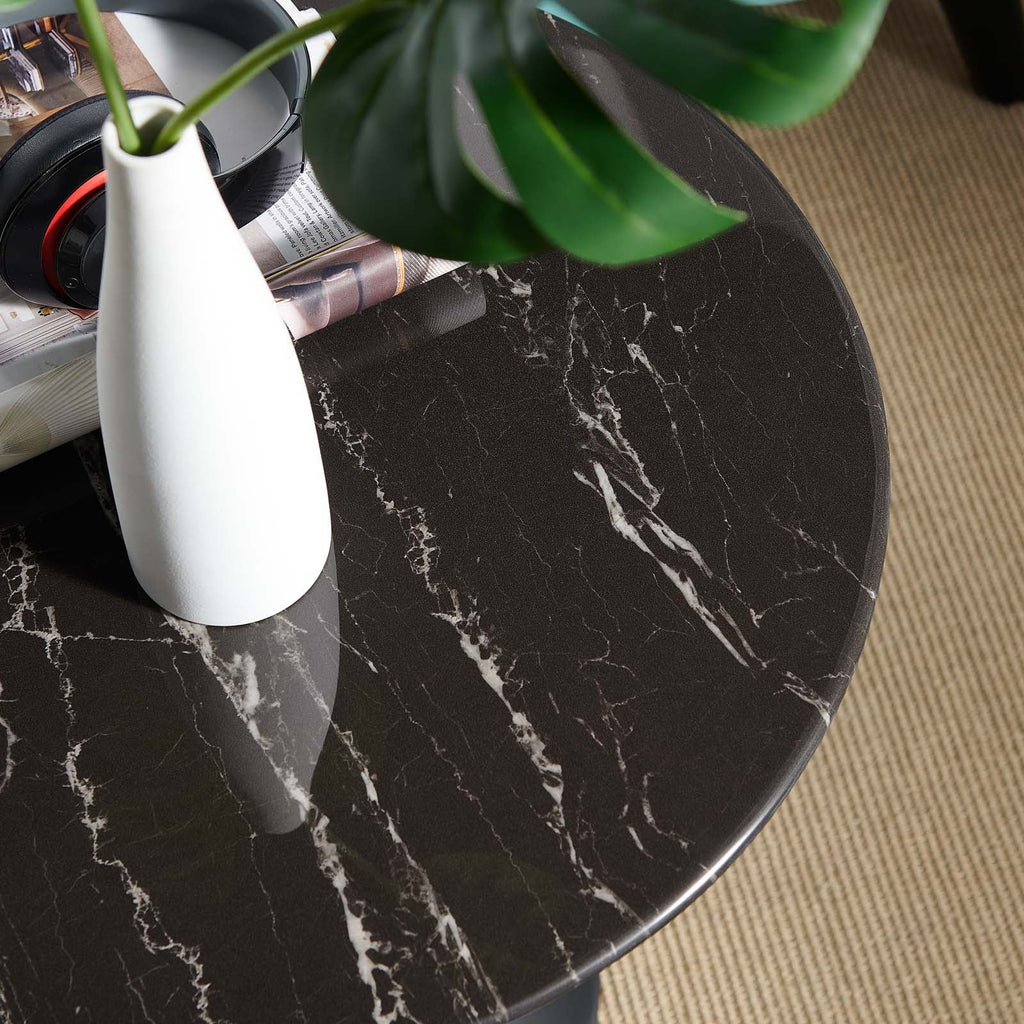 Lippa 20" Round Faux Marble Side Table by Modway