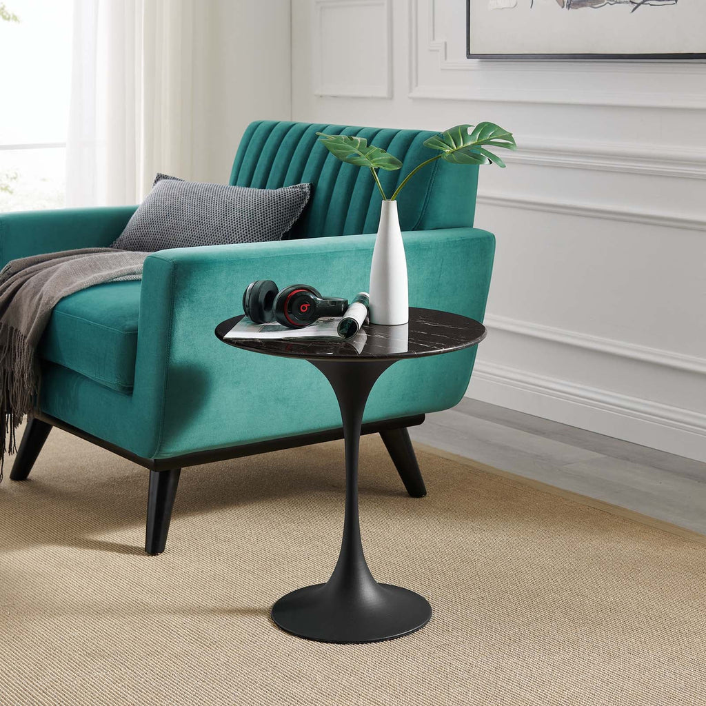Lippa 20" Round Faux Marble Side Table by Modway