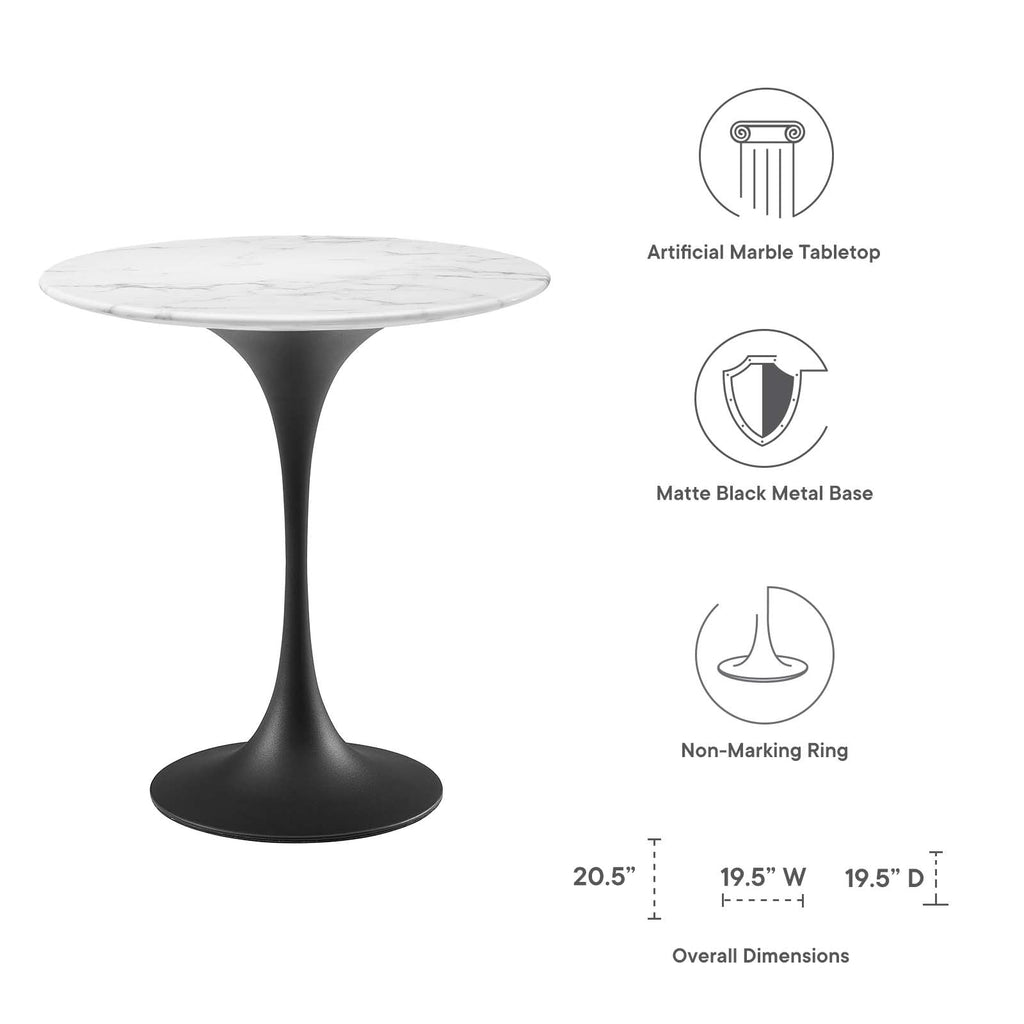 Lippa 20" Round Faux Marble Side Table by Modway
