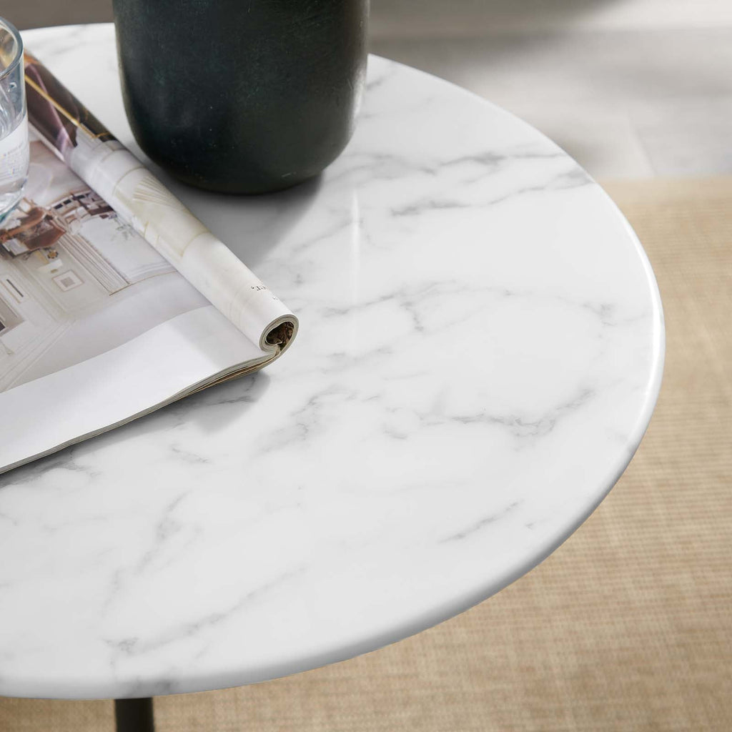 Lippa 20" Round Faux Marble Side Table by Modway