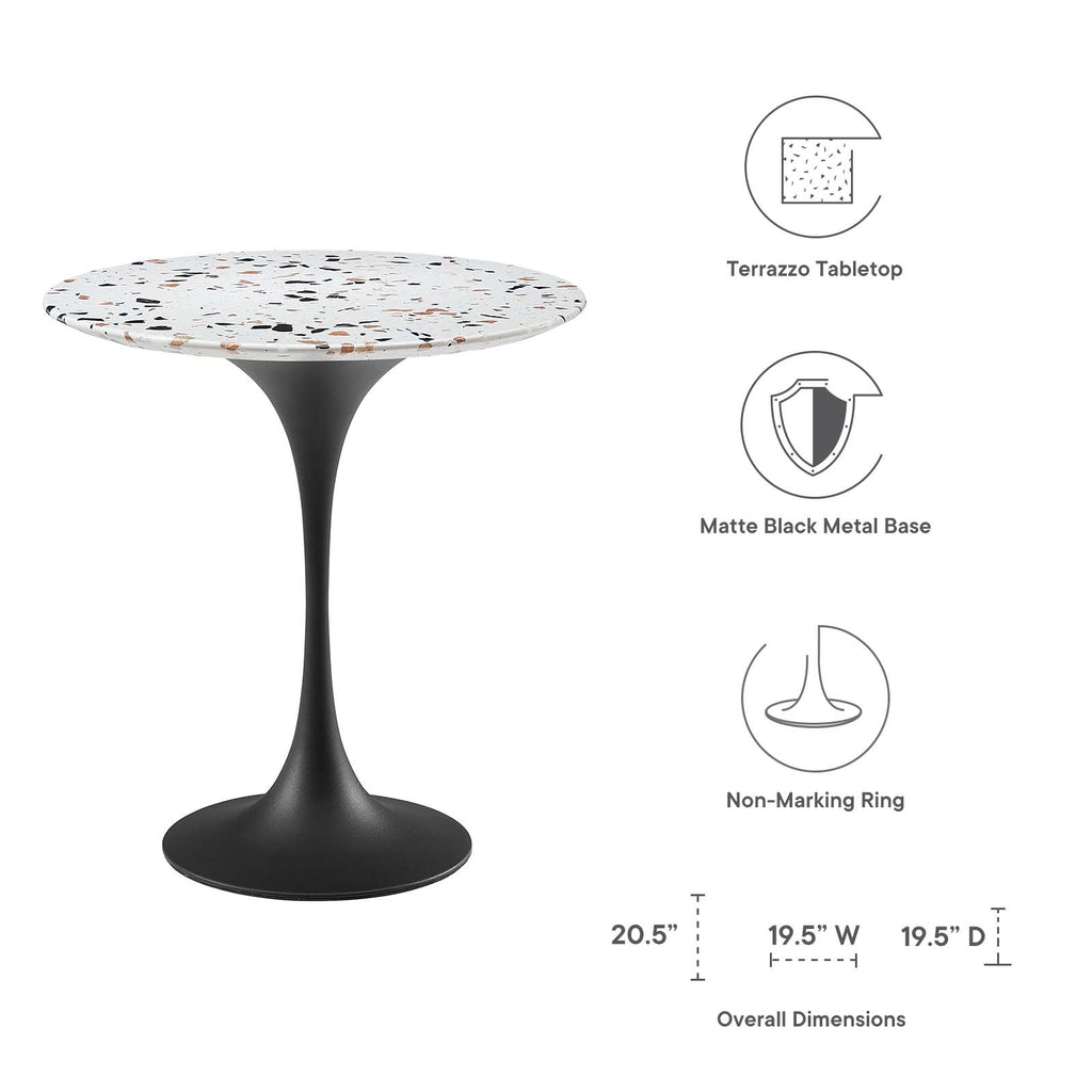 Lippa 20" Round Terrazzo Side Table by Modway