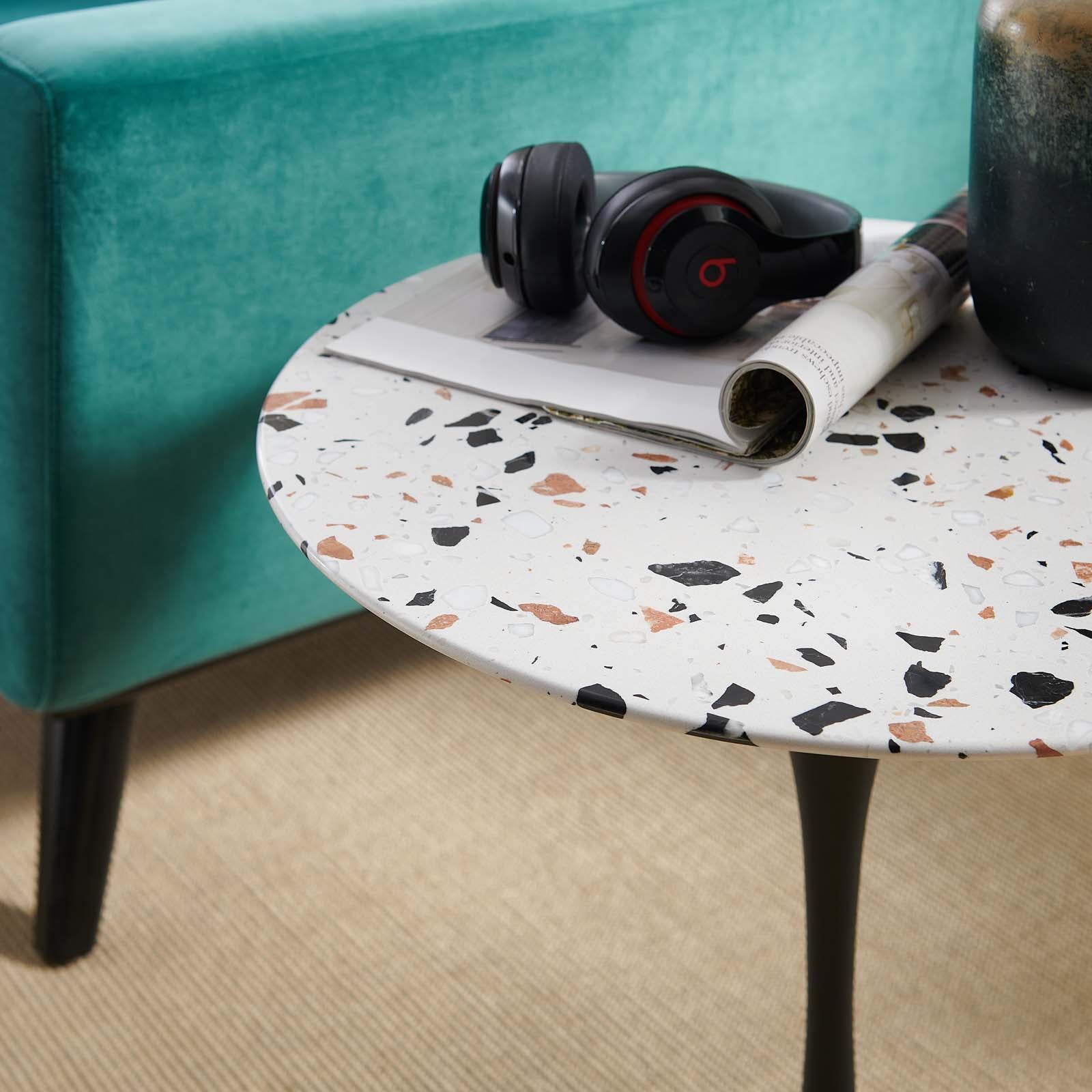 Lippa 20" Round Terrazzo Side Table by Modway