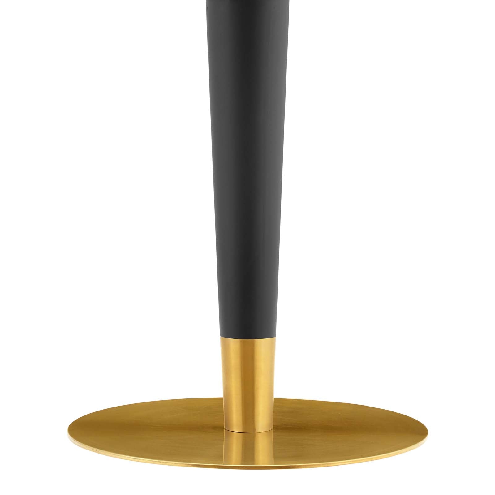 Zinque 40" Round Terrazzo Dining Table in Gold Whi