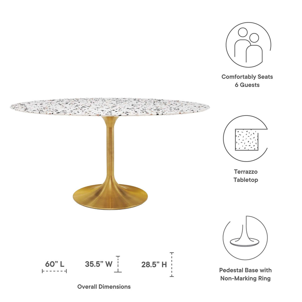 Lippa 60" Oval Terrazzo Dining Table by Modway