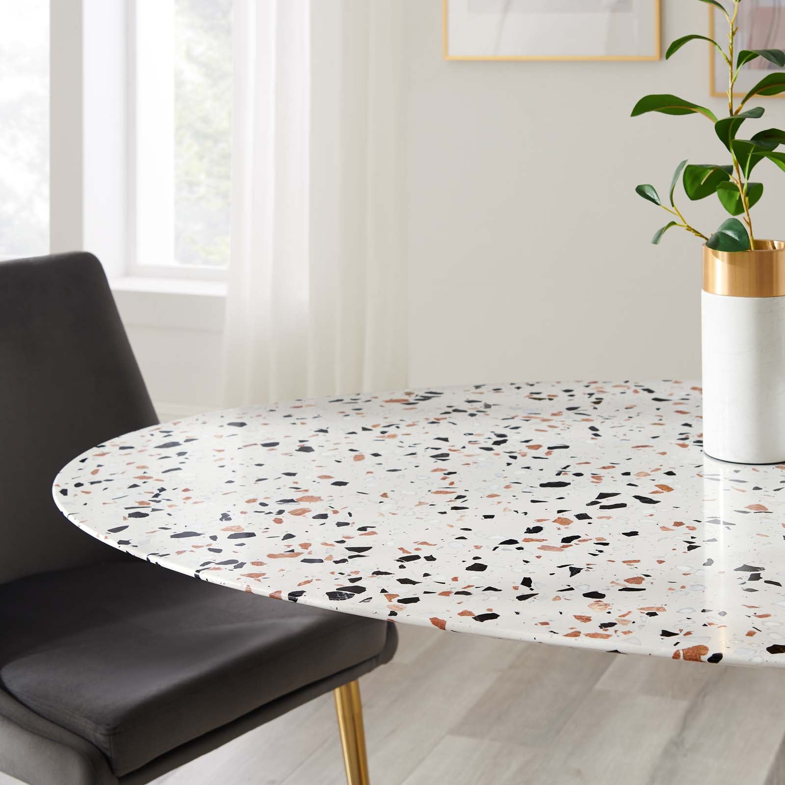 Lippa 60" Oval Terrazzo Dining Table by Modway
