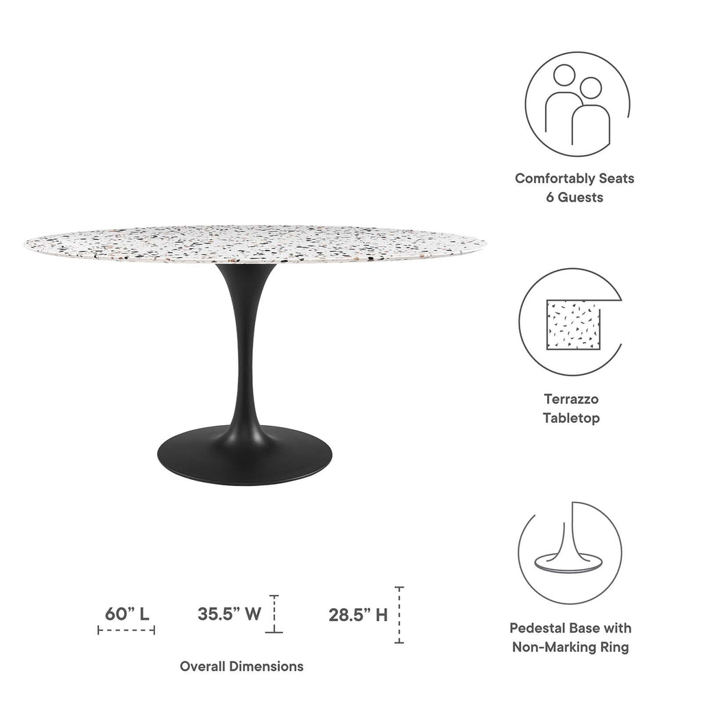 Lippa 60" Oval Terrazzo Dining Table by Modway