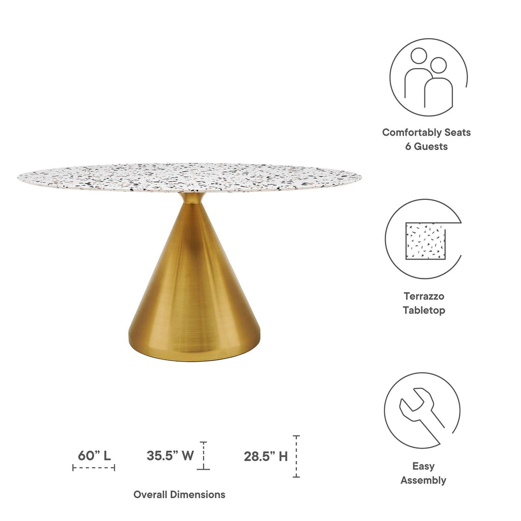 Tupelo 60" Oval Terrazzo Dining Table by Modway