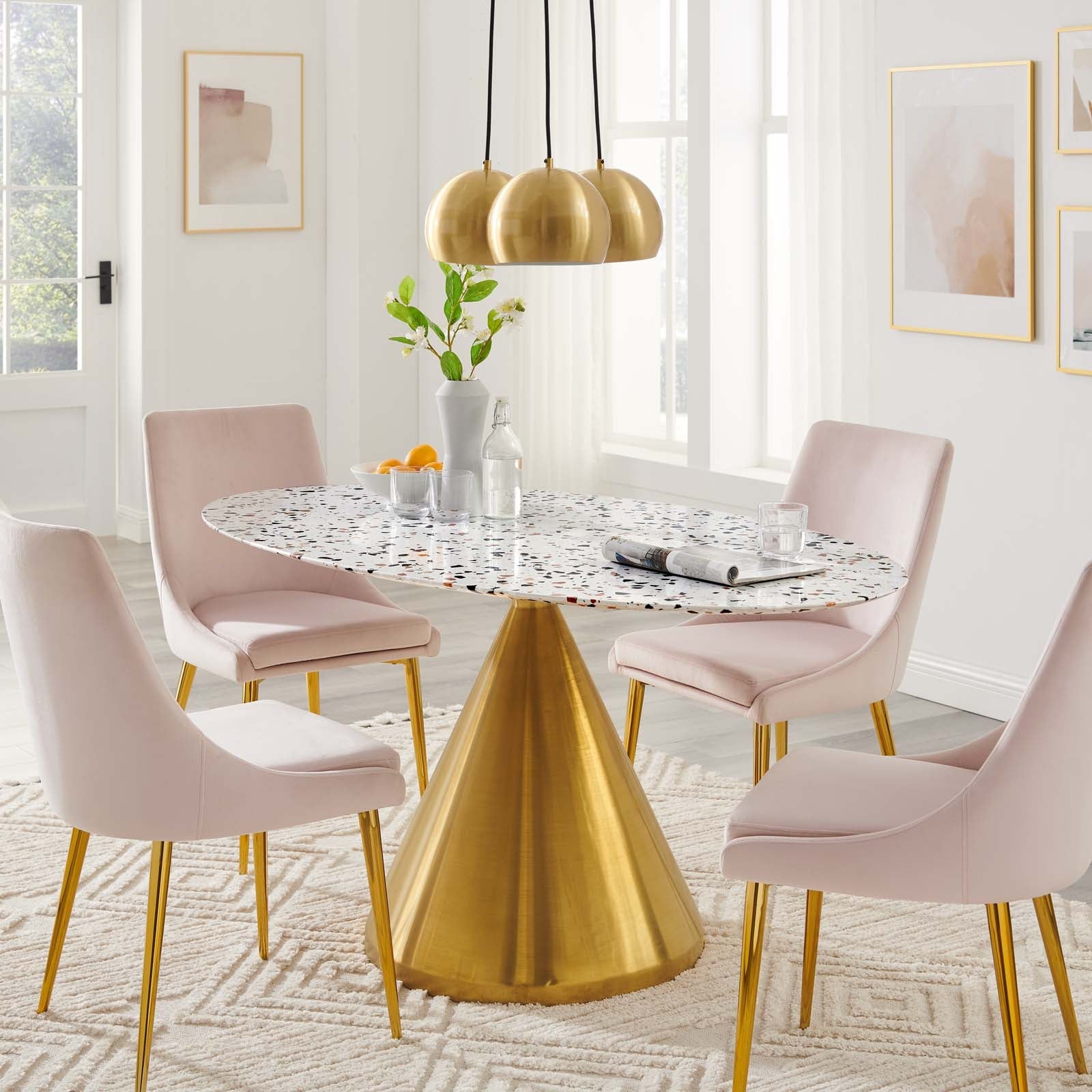 Tupelo 60" Oval Terrazzo Dining Table by Modway