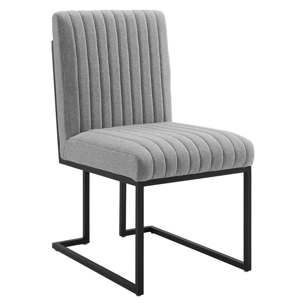 Indulge Channel Tufted Fabric Dining Chairs Set of 2 by Modway