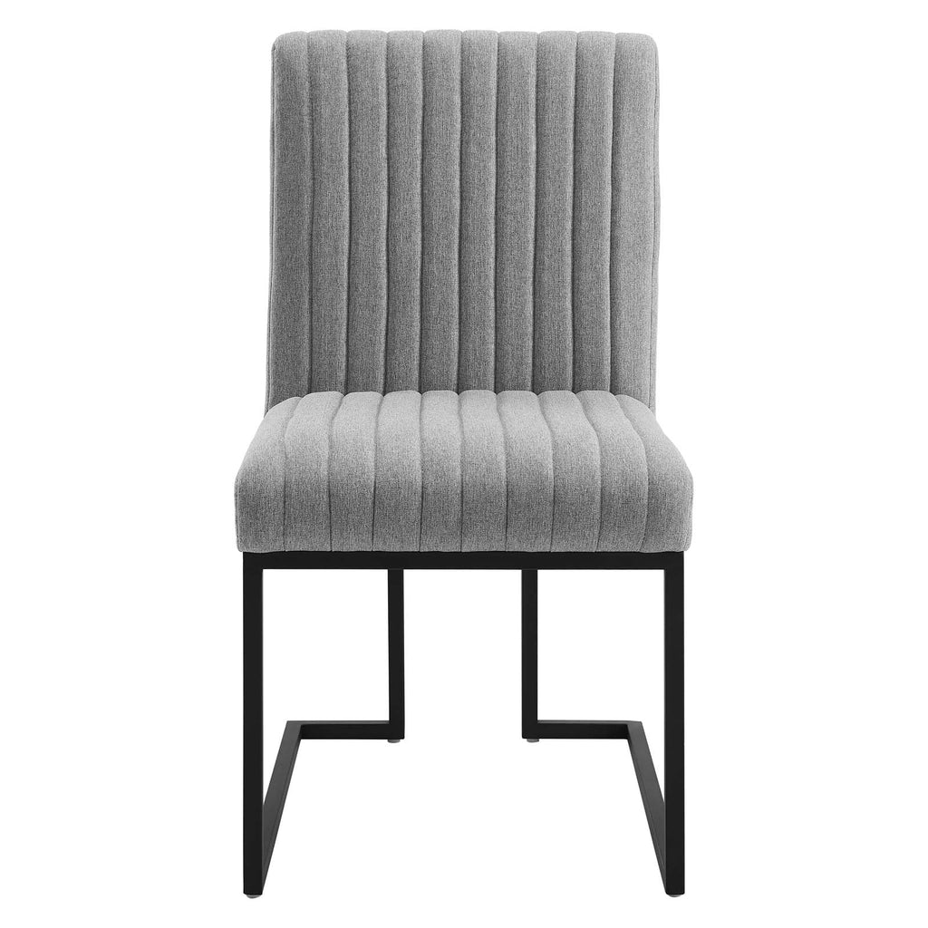 Indulge Channel Tufted Fabric Dining Chairs Set of 2 by Modway