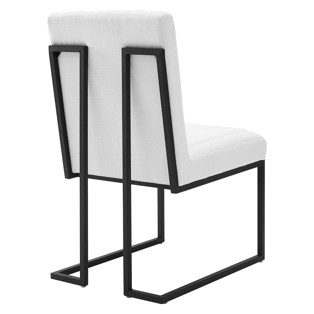 Indulge Channel Tufted Fabric Dining Chairs Set of 2 by Modway