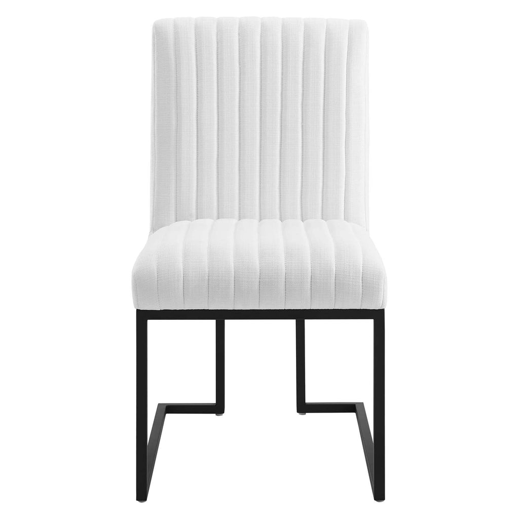 Indulge Channel Tufted Fabric Dining Chairs Set of 2 by Modway