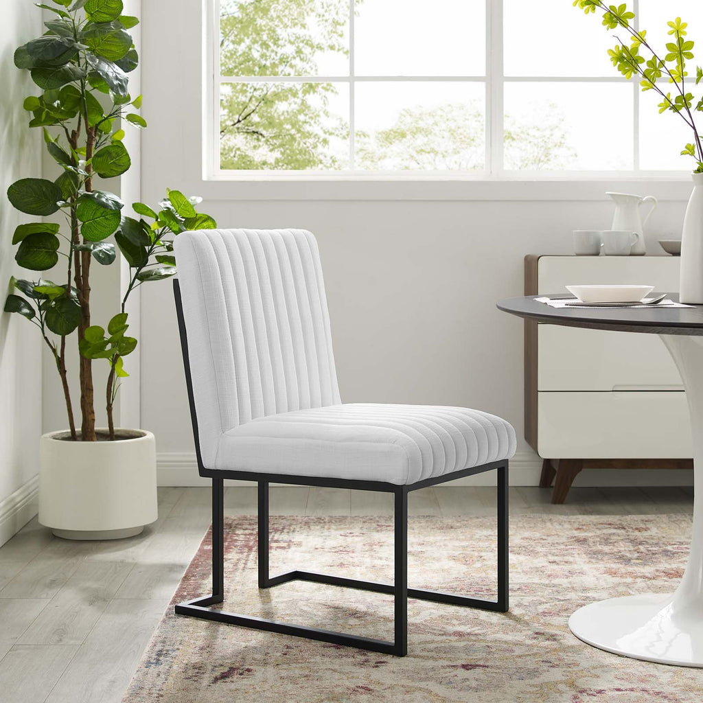 Indulge Channel Tufted Fabric Dining Chairs Set of 2 by Modway