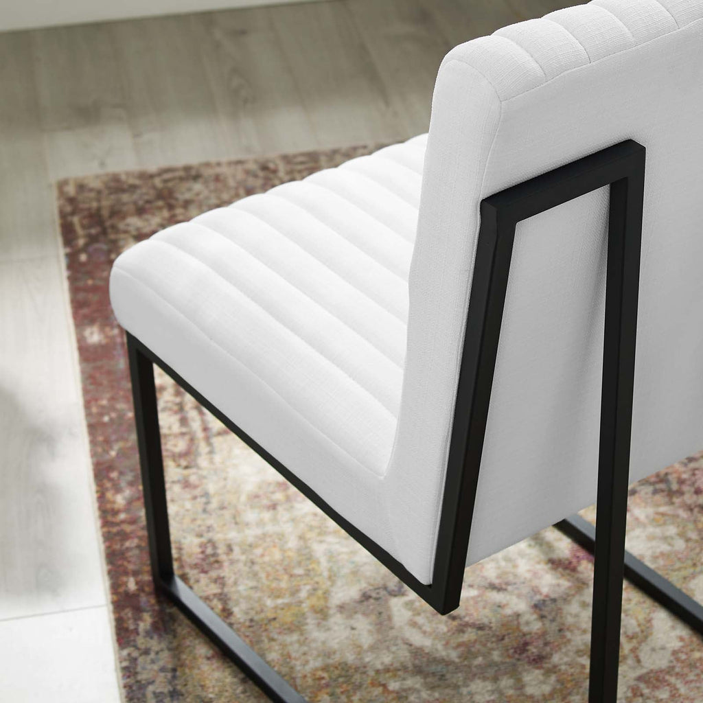 Indulge Channel Tufted Fabric Dining Chairs Set of 2 by Modway