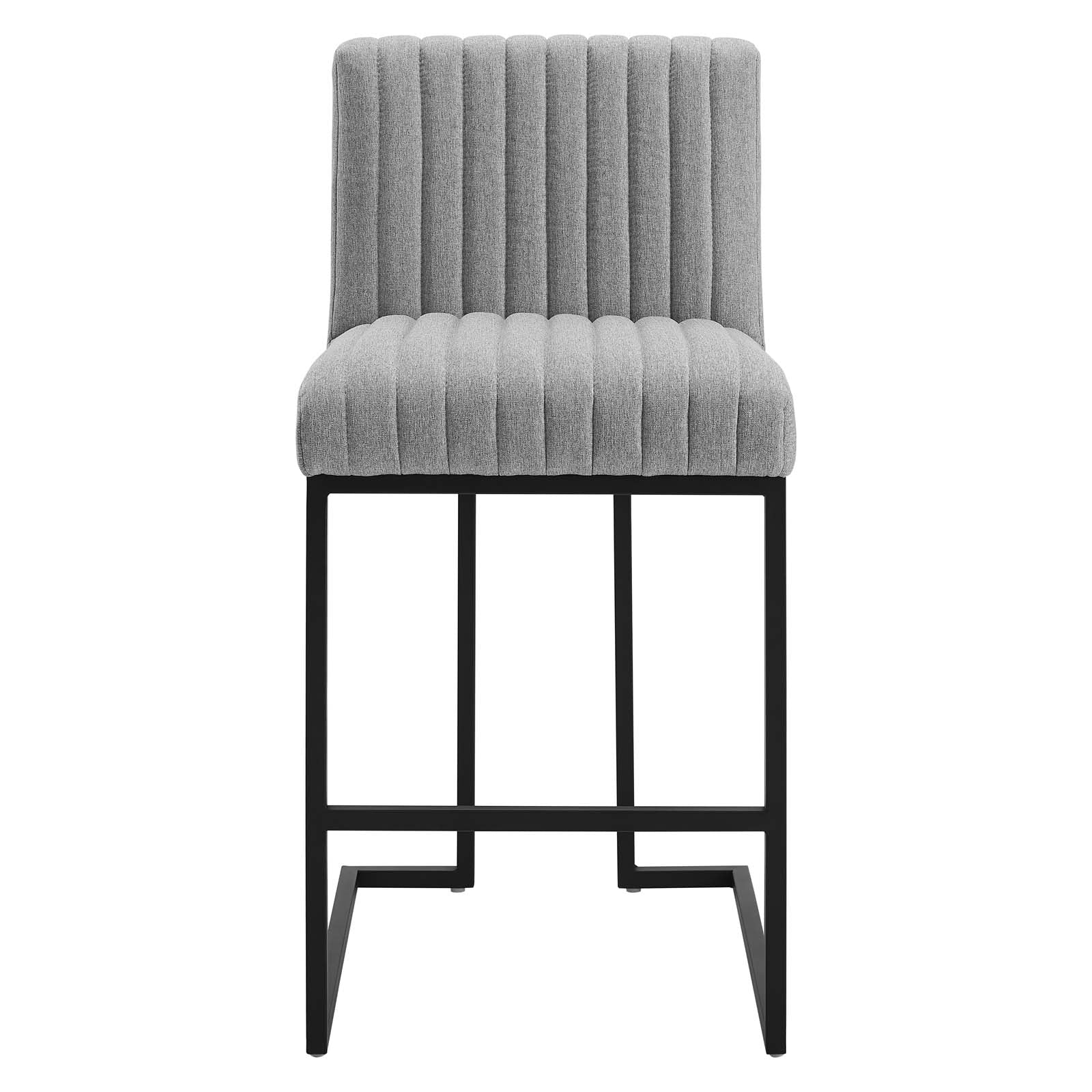 Indulge Channel Tufted Fabric Counter Stools Set of 2 by Modway