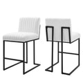 Indulge Channel Tufted Fabric Counter Stools Set of 2 by Modway