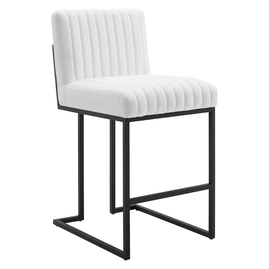 Indulge Channel Tufted Fabric Counter Stools Set of 2 by Modway