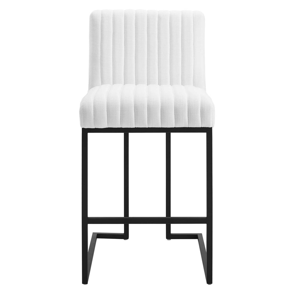 Indulge Channel Tufted Fabric Counter Stools Set of 2 by Modway