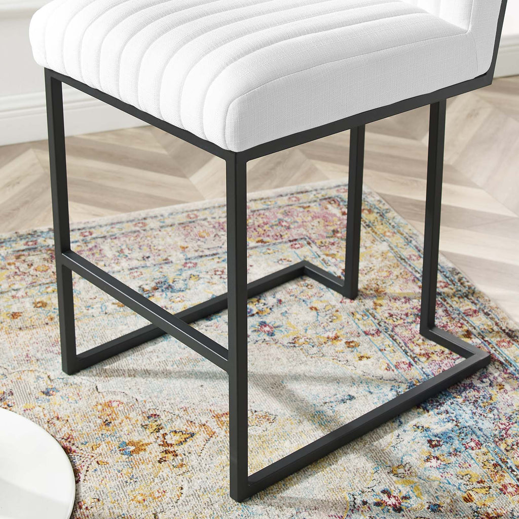 Indulge Channel Tufted Fabric Counter Stools Set of 2 by Modway