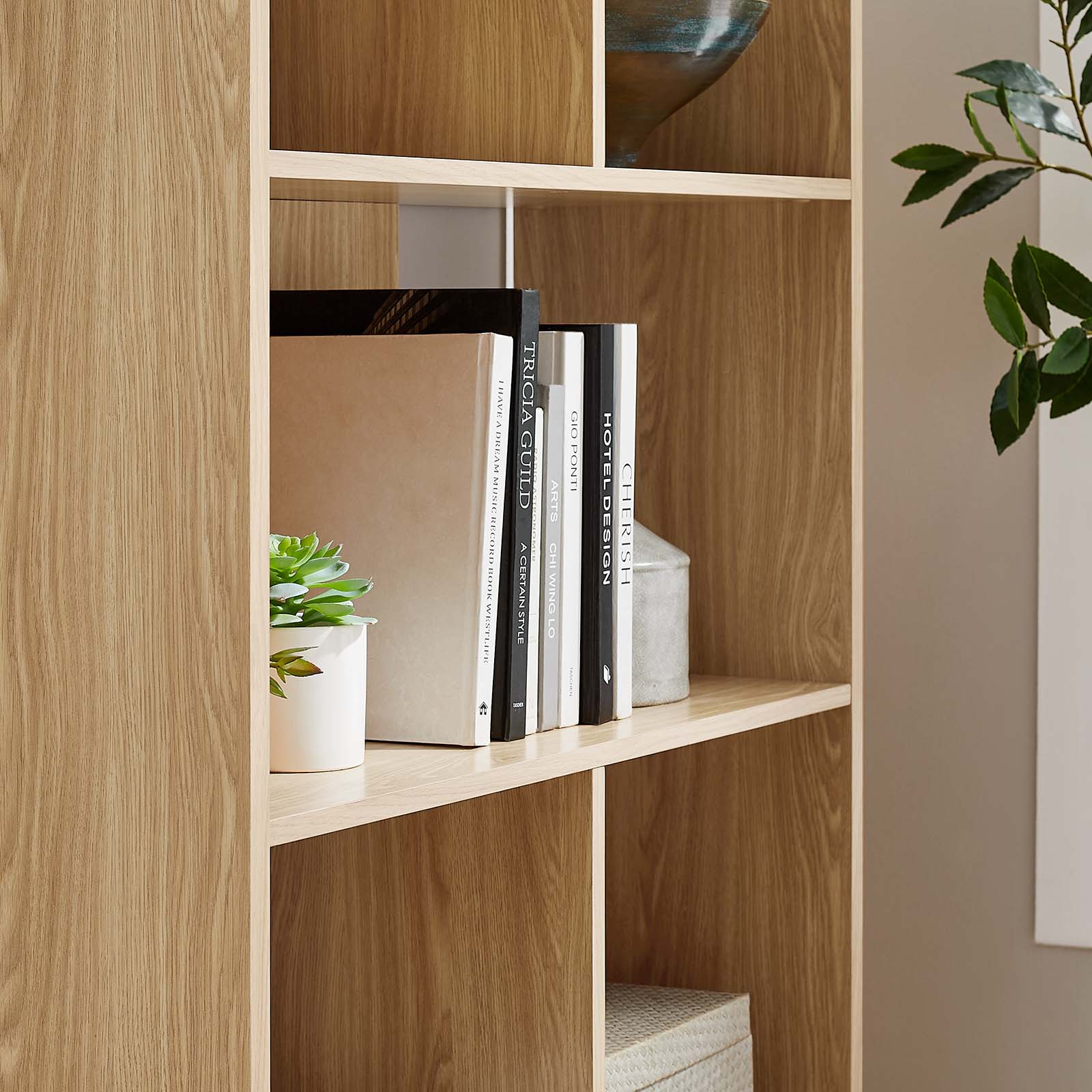 Transmit 5 Shelf Wood Grain Bookcase by Modway