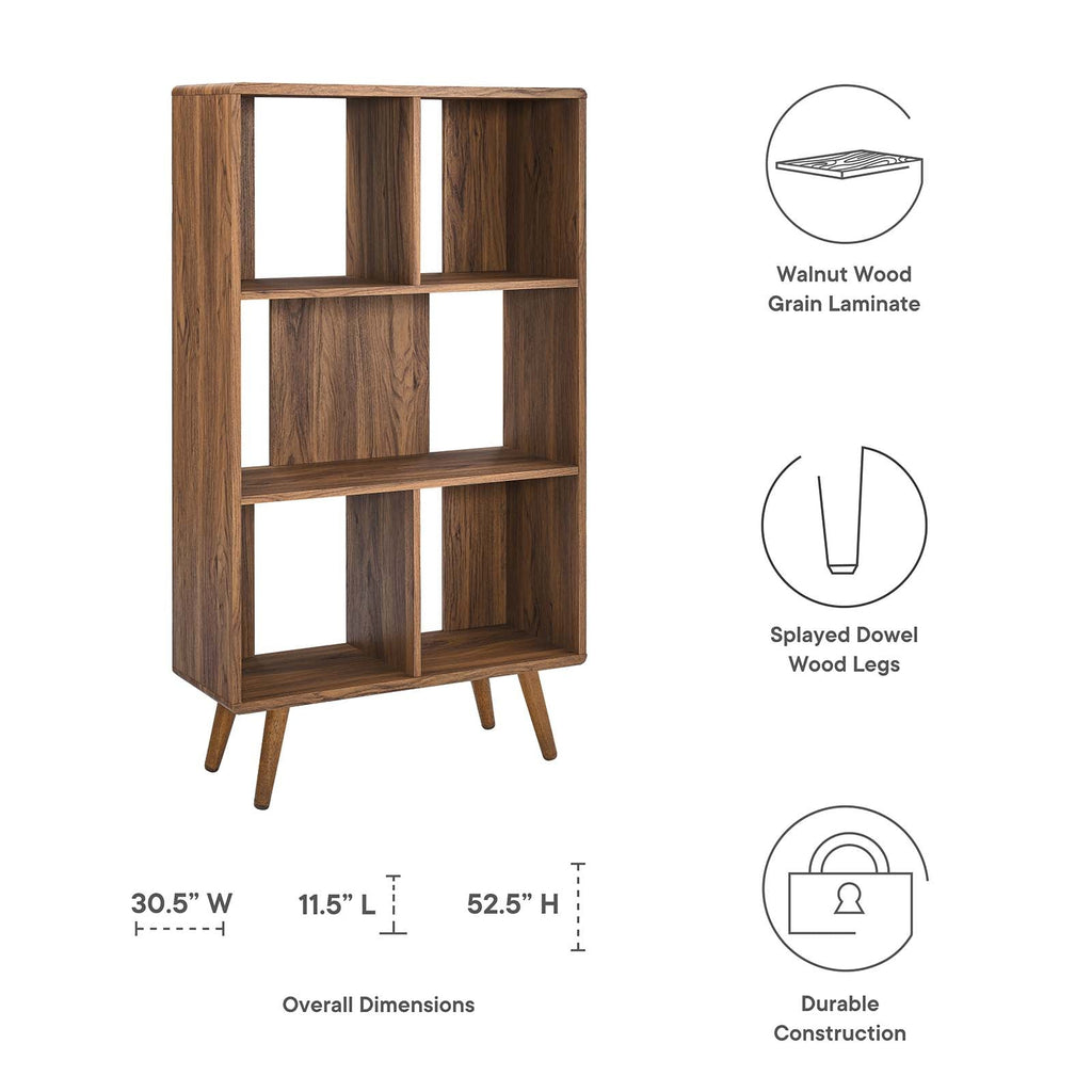 Transmit 5 Shelf Wood Grain Bookcase by Modway