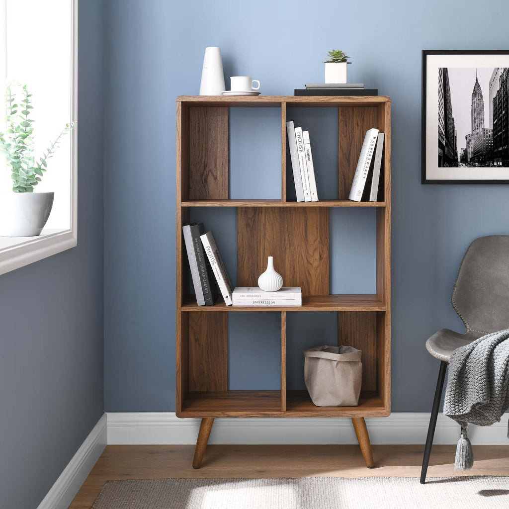 Transmit 5 Shelf Wood Grain Bookcase by Modway