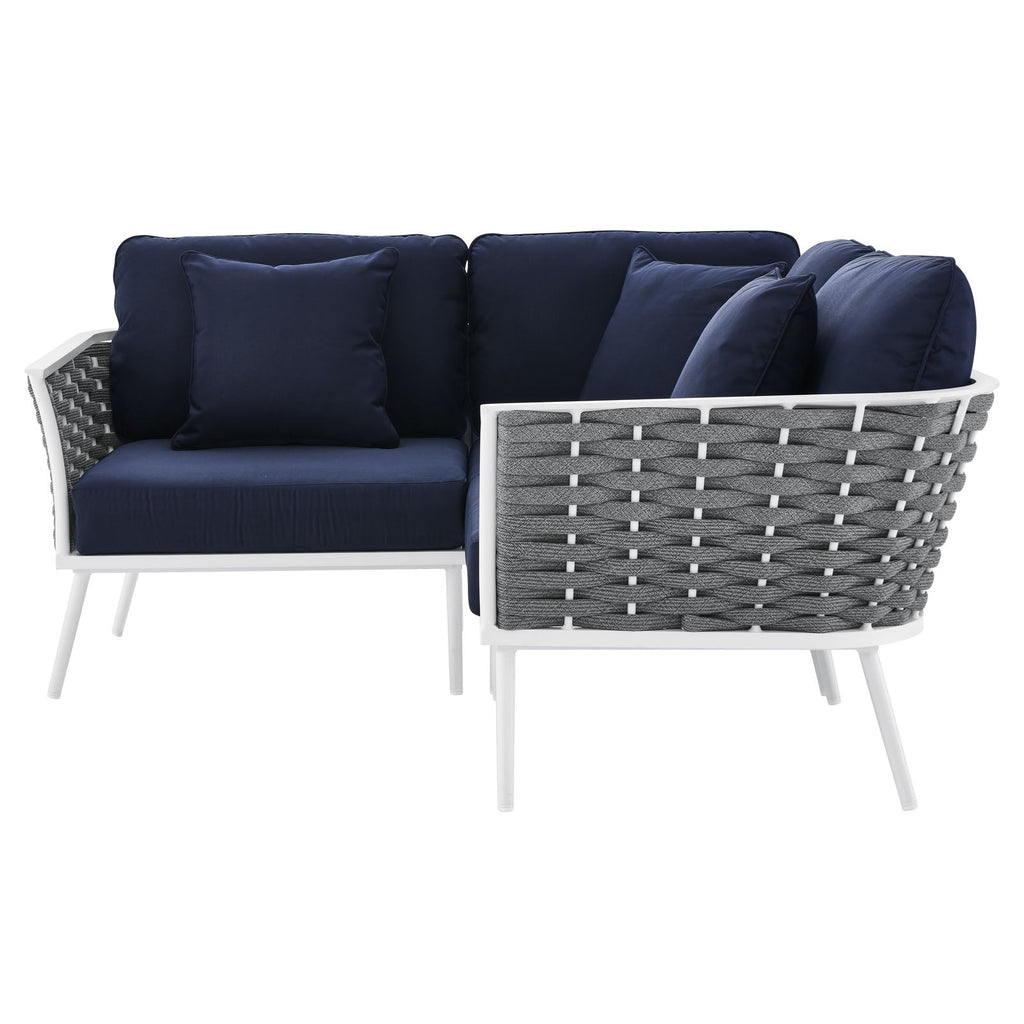 Stance Outdoor Patio Aluminum Small Sectional Sofa by Modway