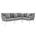 Stance Outdoor Patio Aluminum Large Sectional Sofa by Modway
