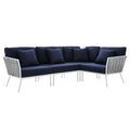 Stance Outdoor Patio Aluminum Large Sectional Sofa by Modway