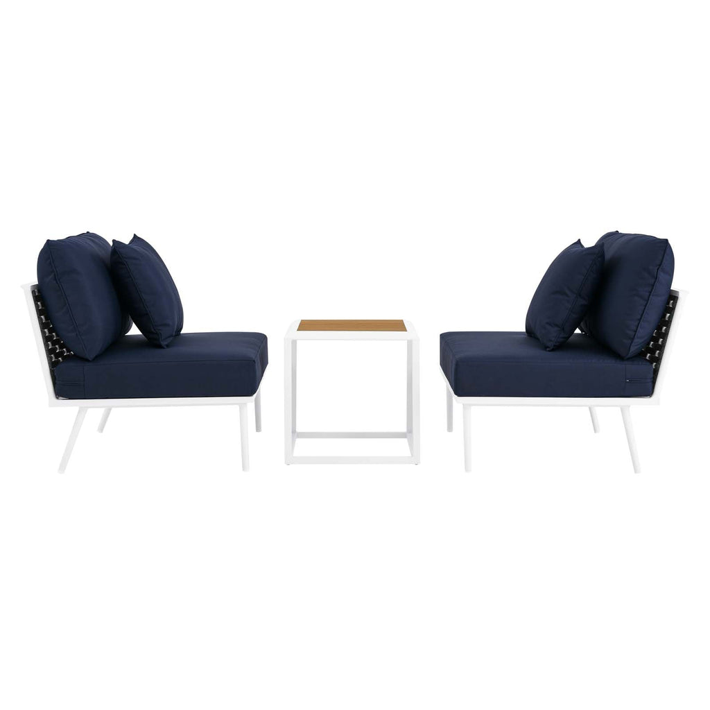 Stance 3 Piece Outdoor Patio Aluminum Set by Modway