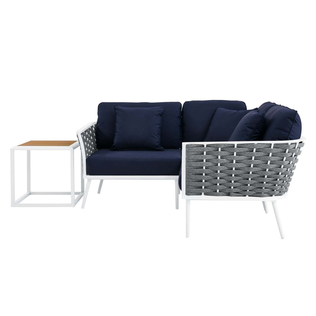 Stance 4 Piece Outdoor Patio Aluminum Sectional Sofa Set by Modway