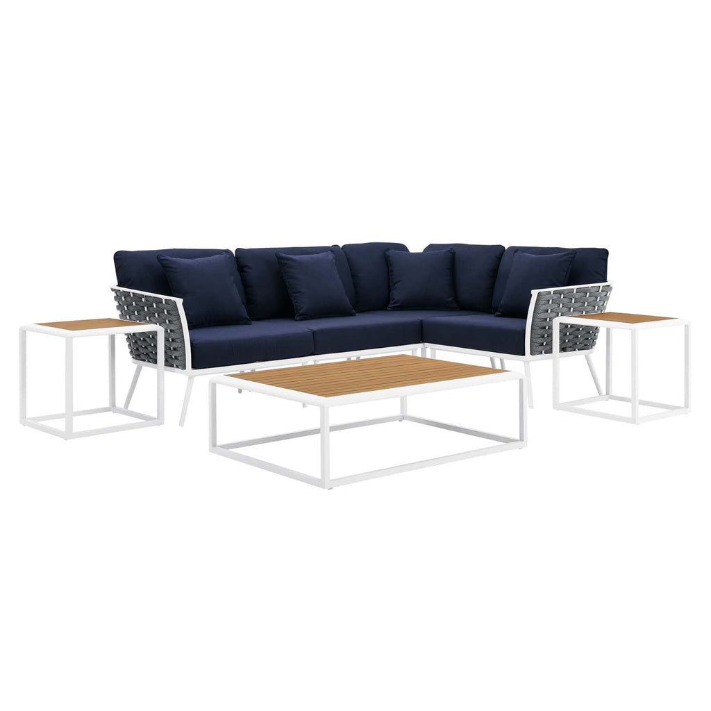 Stance 7 Piece Outdoor Patio Aluminum Sectional Sofa Set by Modway
